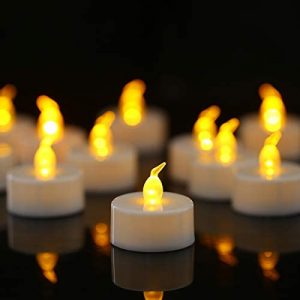 Tea Lights 24 Pack Flameless LED Tea Lights Candles Battery Powered Fake Candles 100 Hours Warm Amber for Wedding Party Holidays Home Decoration Outdoor