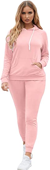 Selowin Women Casual Sweatsuit Pullover Hoodie Sweatpants Sport Outfits  Jogger Set - Simply Daph