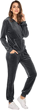 Hotouch Sweatsuits Set Womens 2 Piece Sweatshirt & Sweatpants Velour Full  Zip Hoodie Tracksuits Sportswear with Pocket - Simply Daph