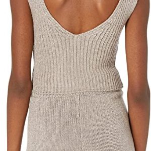 The Drop Women’s Sylvie Double V-Neck Textured Rib Cropped Sweater Tank