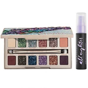 Urban Decay Eye Makeup Set – Stoned Vibes Eyeshadow Palette + Travel-Size All Nighter Long-Lasting Makeup Setting Spray