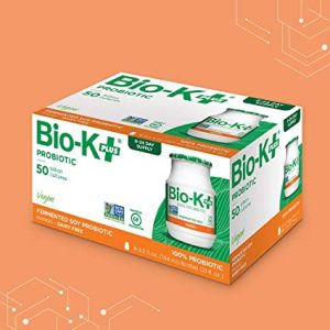 Bio-K + Drinkable Probiotics for Women & Men, Mango Flavor, 50 Billion Live and Active Bacteria, Dairy-Free Fermented Soy – Shipped Cold (6) Bottles, 3.5 fl. Oz